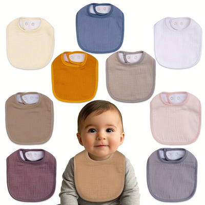 2026 Cross border new pattern Europe and America 10 Gauze baby Bib boy girl Absorbent