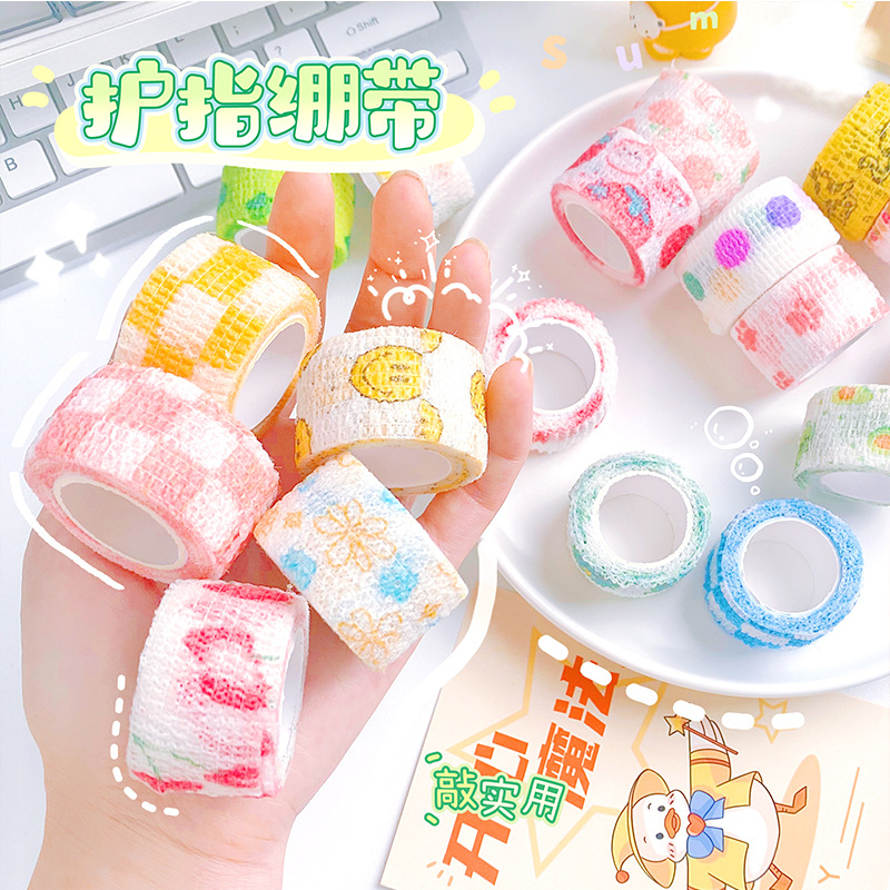 Mild student writing finger protection self-adhesive bandage Anti-wear hand anti-callus non-woven printed elastic finger tape