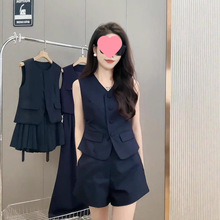 2025网红爆款时尚时髦洋气高端奢华大牌小香风马甲短裤套装女夏装