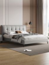 ✅北欧科技布艺床1米8双人床主卧大气床现代简约软包靠背