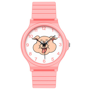 Zhoushi children's quartz watch pink little pig head Watch except three harmful middle school students online celebrity watch for grandma
