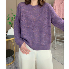 【爆款现货】2025年秋季新款女装韩版宽松圆领套头针织时尚潮流