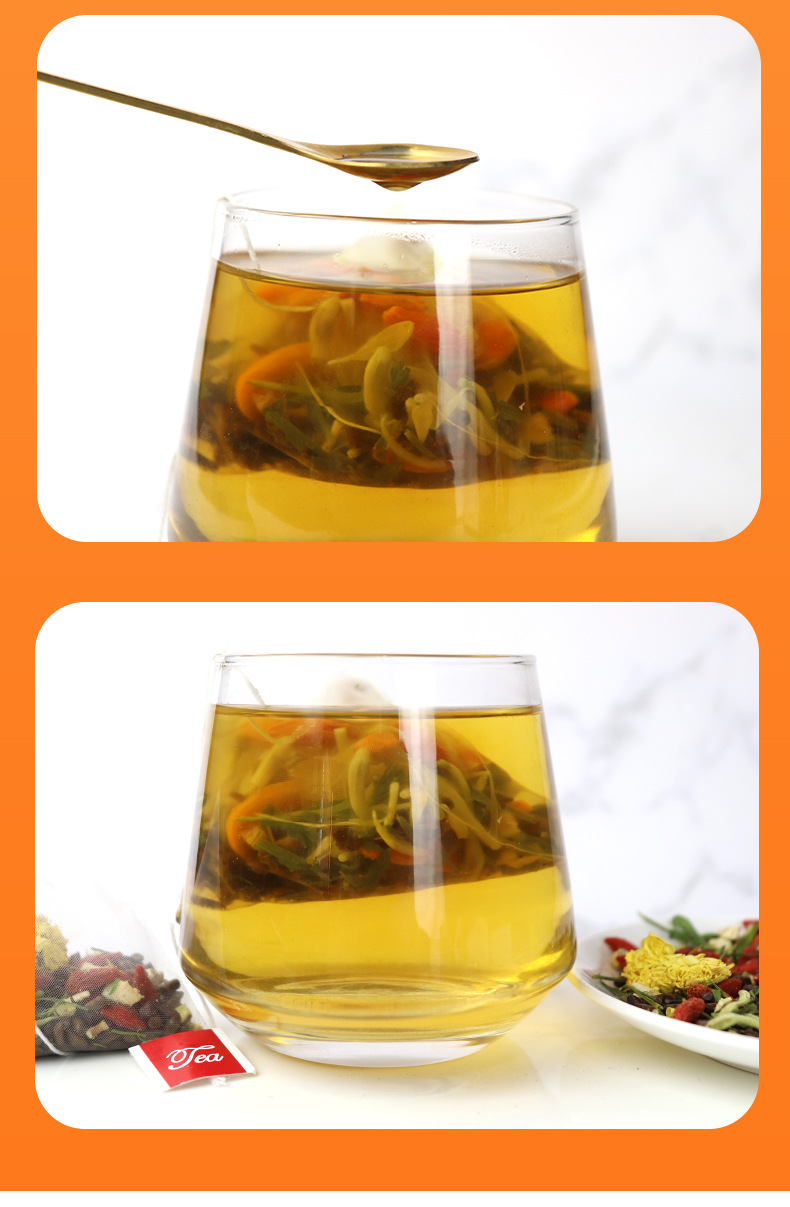 Chrysanthemum Cassia Seed Tea Bag Blend Ju Hua Jue Ming Zi 240g 30 Tea Bags in use