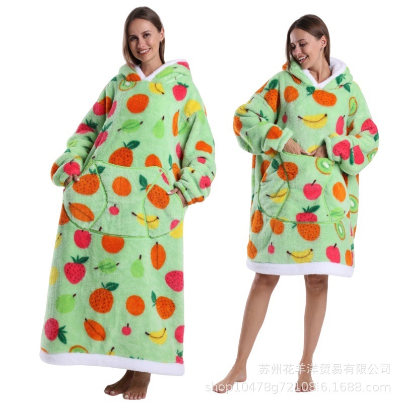 新しい防寒服 tk ドロップシッピングホームパジャマ怠惰なテレビブランケット特大極厚拡張大人パーカー tm ラベル|undefined
