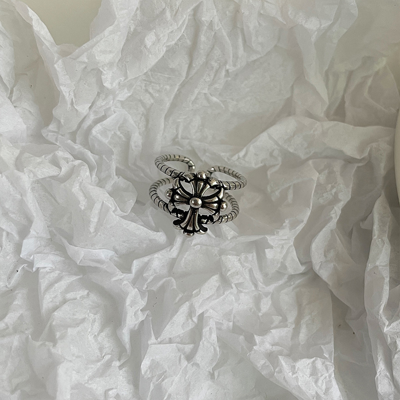 12g Weight Open Rings Classification Adjustable Ring Size Punk Streetwear Cross Copper Open Rings