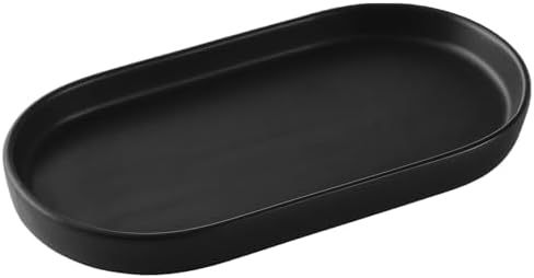 Eyrozia mate negro redondo jabón tray 8 pulgadas cerámica lavabo bandeja de combinación image 9