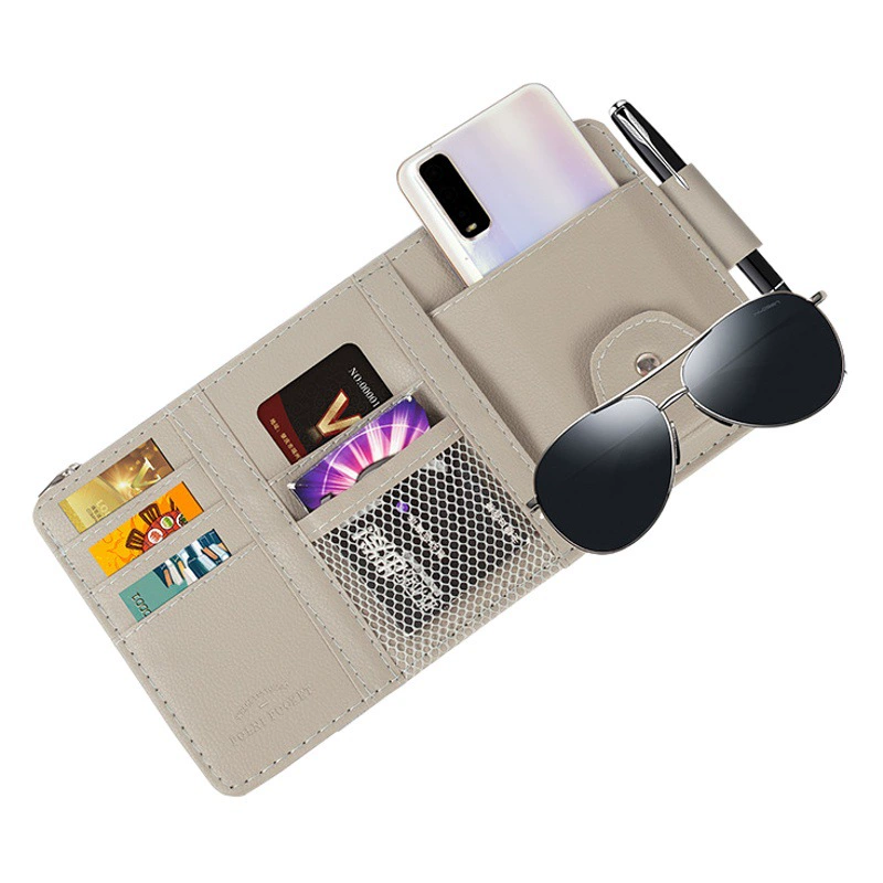 Автомобильный зажим для компакт-дисков Зажим для хранения кошелька большой емкости автомобильные очки Зажим кожаная перегородка автомобильная сумка для компакт-дисков зажим для карт