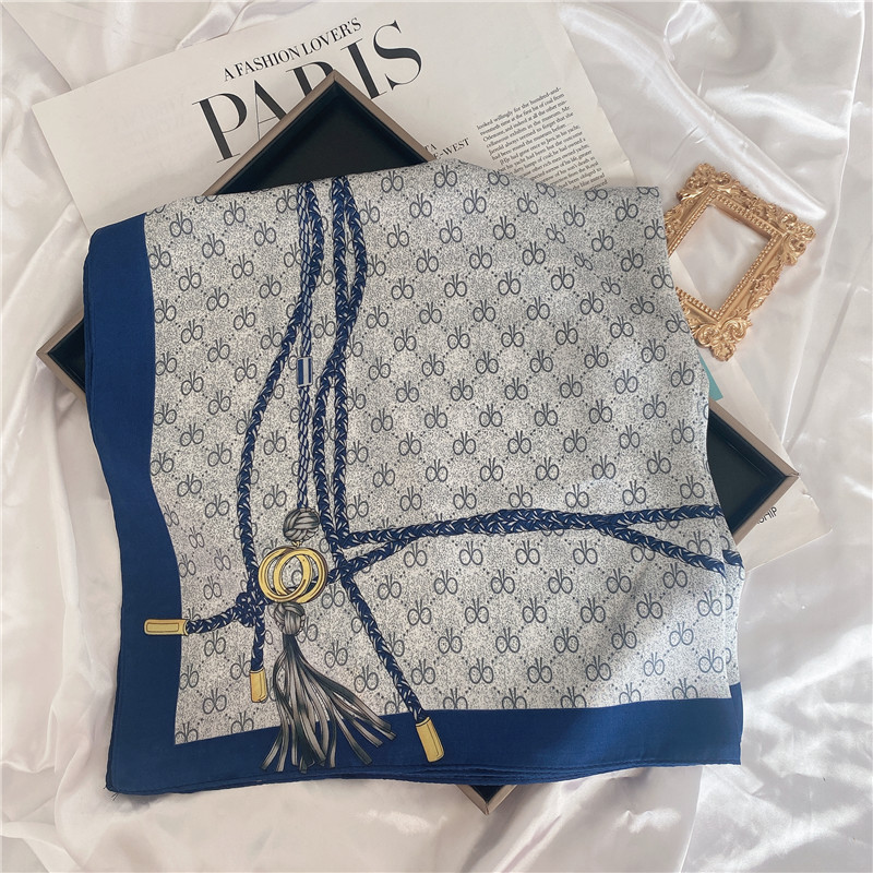 50g Weight Silk Scarf Classification Casual, Daily, Shopping Occasion Satin Material Letter, Flower Pattern Spring&Summer Season Women's Gender Elegant Style Women's Elegant Letter Flower Satin Silk Scarf 15