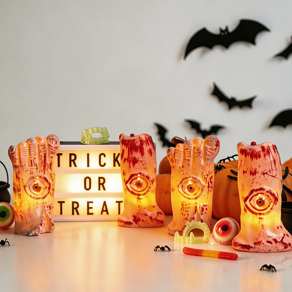 Halloween Sangre Ojos Lámpara LED Electrónico Lámpara de vela Iluminación de calabaza Horror Decoración de la fiesta Props
