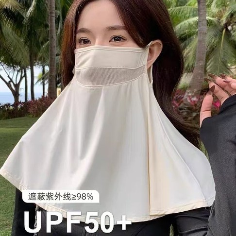 新しい日焼け止めベール、紫外線防止、女性用ネックプロテクター、目の保護マスク、アイスシルク通気孔、屋外用|undefined