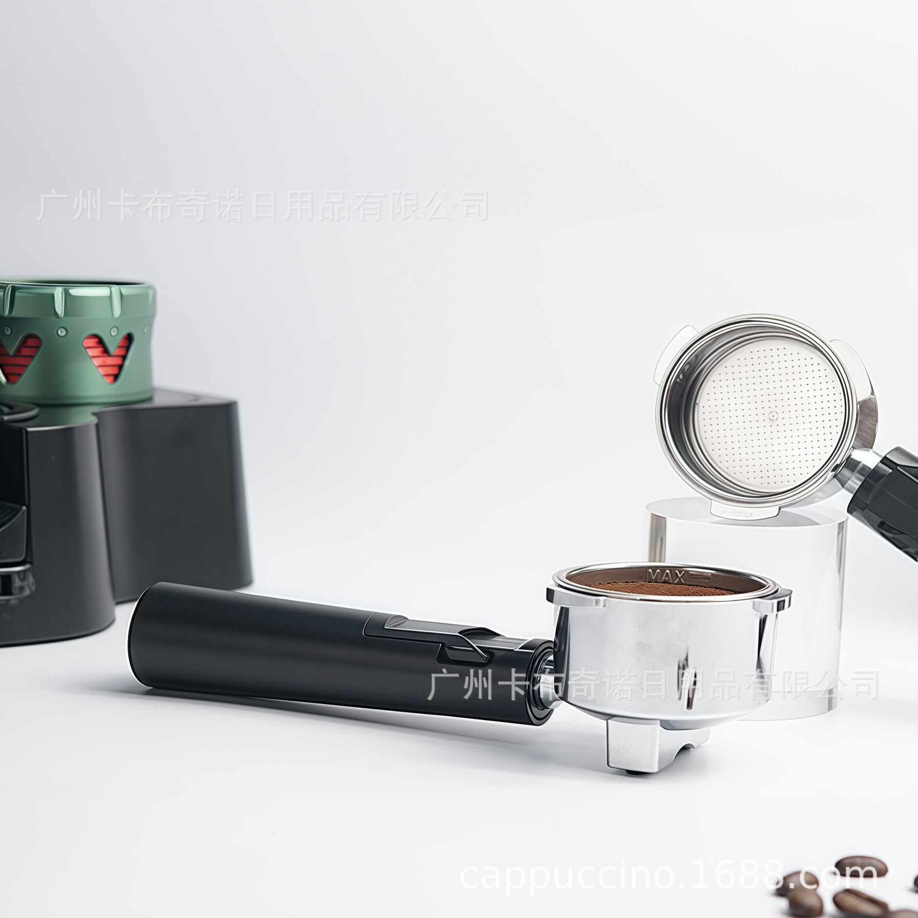 Aplicable a la máquina de café Mofei Dongling 51mm sin fondo de mango filtro pantalla de filtro fácil de seleccionar estrictamente el dispositivo de apoyo de taza de polvo
