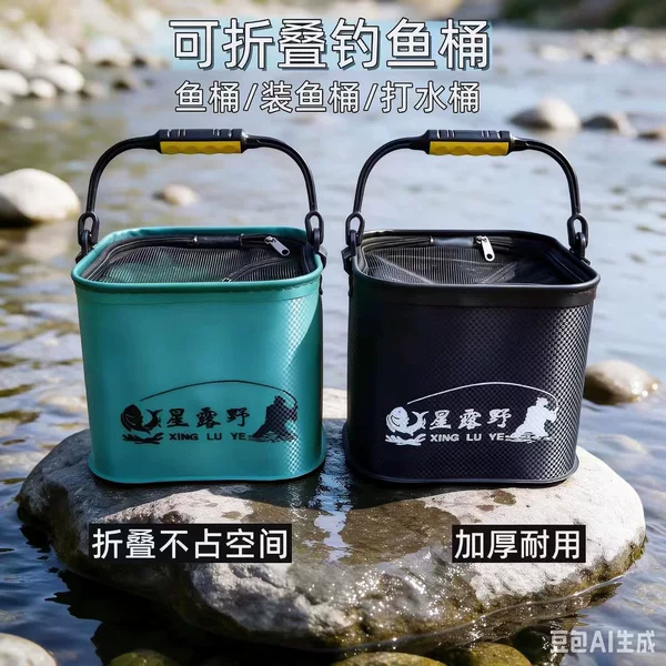 Fishing bucket, foldable multifunctional portable bucket, fish protection container, outdoor fish box, portable live fish bucket, fishing bucket
