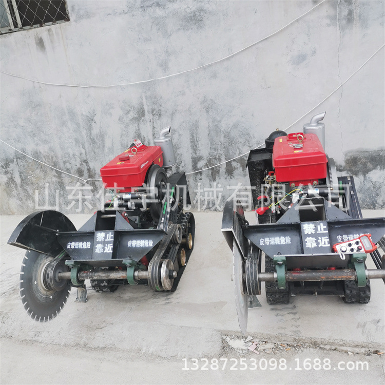 柴油混凝土路面开槽机自走型履带式切割机 遥控式切缝机