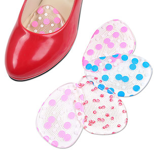 Polka Dot Half-Size Insole for Women's High-Top Shoes, Anti-Pain Crystal Sticky High-Heeled Anti-Slip Shoes, Half-Size Insole, Pointed Toe Forefoot Pad
