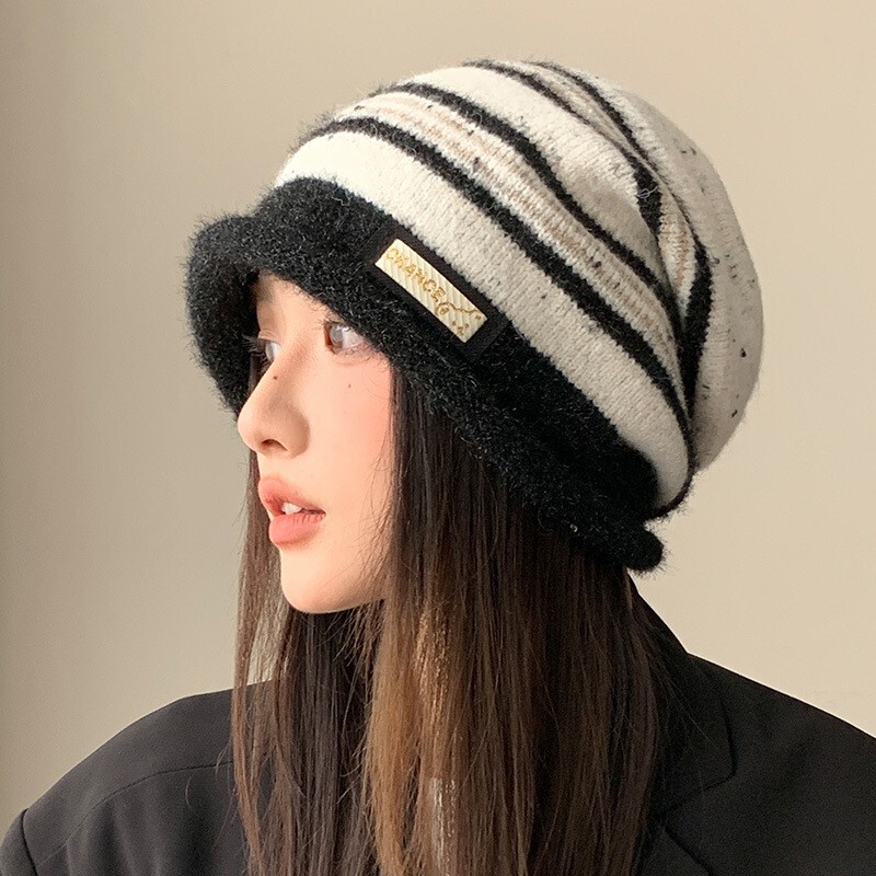 帽子女秋冬高级感保暖针织堆堆帽大头围显脸小毛线帽氛围感冷帽男|undefined