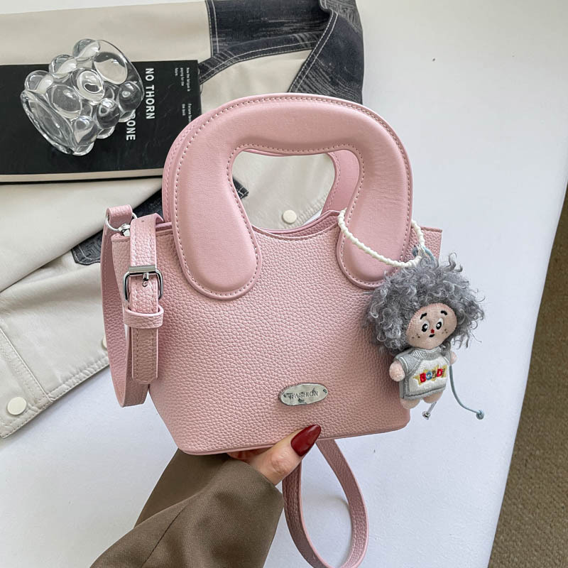 Transfronterizos Europa y América diaria sensación litchi mini bolso de mano nicho padres e hijos bolso de cubo de dopamina lindos mochila image 11