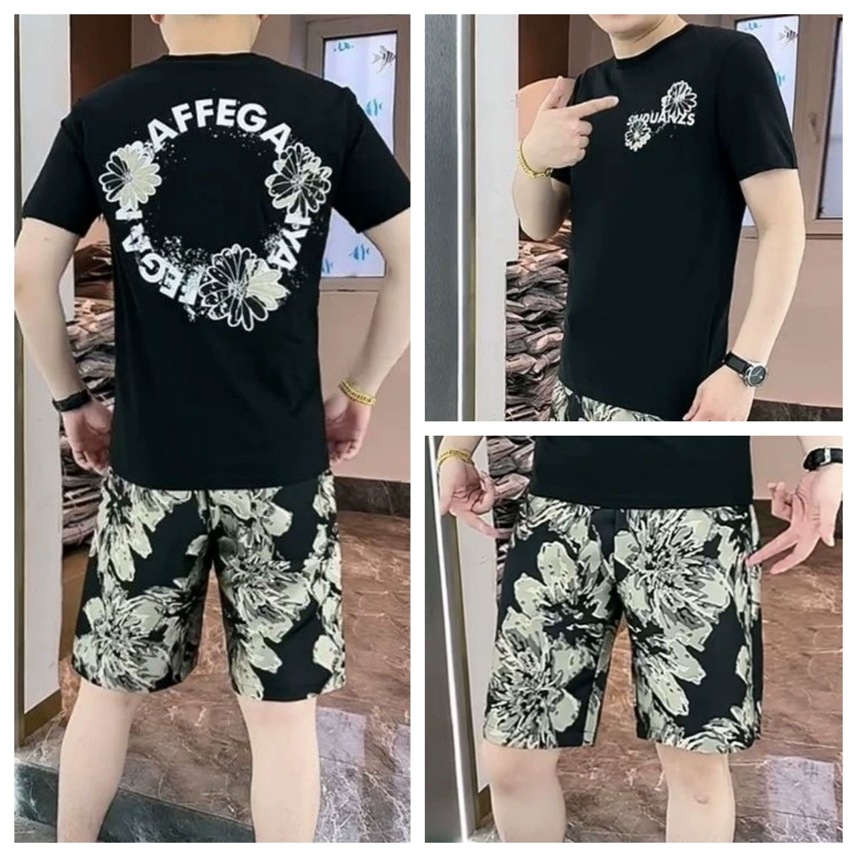 Летний модный набор, тренд спортивная футболка для отдыха, с коротким рукавом, оптовый