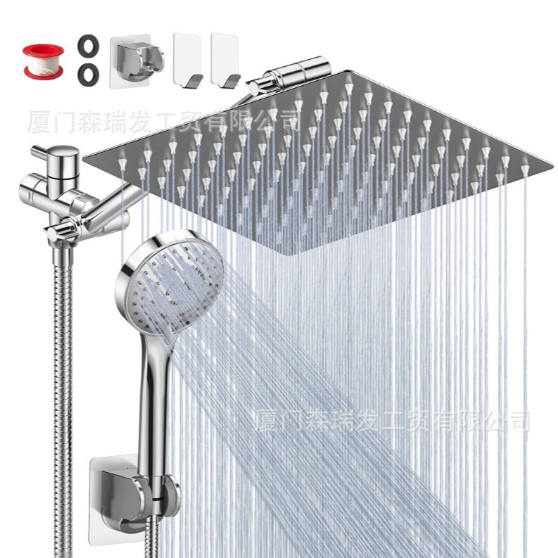 Walmart's Popular American Concealed Stainless Steel Shower Head Set with Arm Function Handheld Nozzle + Top Spray
