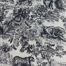 跨境专供复古风景动物提花面料黑白撞色立体浮雕色高密织外套布料