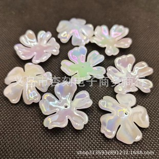 Five-petal flower AB color plastic imitation Mabei small flower color imitation pearl flower 30mm jewelry accessories hair accessories material batch