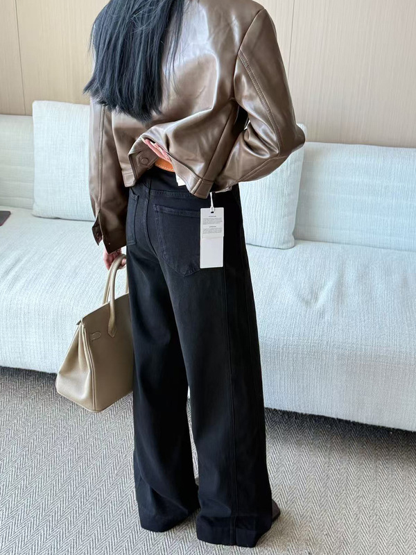 十三行大码女装辣妹复古阔腿牛仔裤女秋季款高腰休闲直筒拖地长裤|undefined