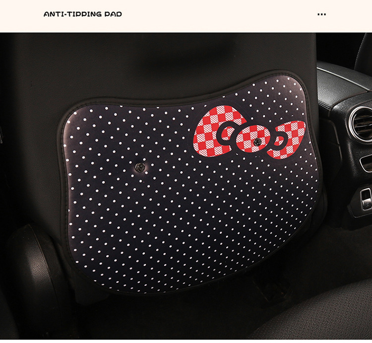 Car Anti-Kick Pad Kidsren's Seat Back Anti-Kick Pad Leopard Print Kt Cat Heart Bow Seat Back Anti-Fouling Anti-Rubbing Pad