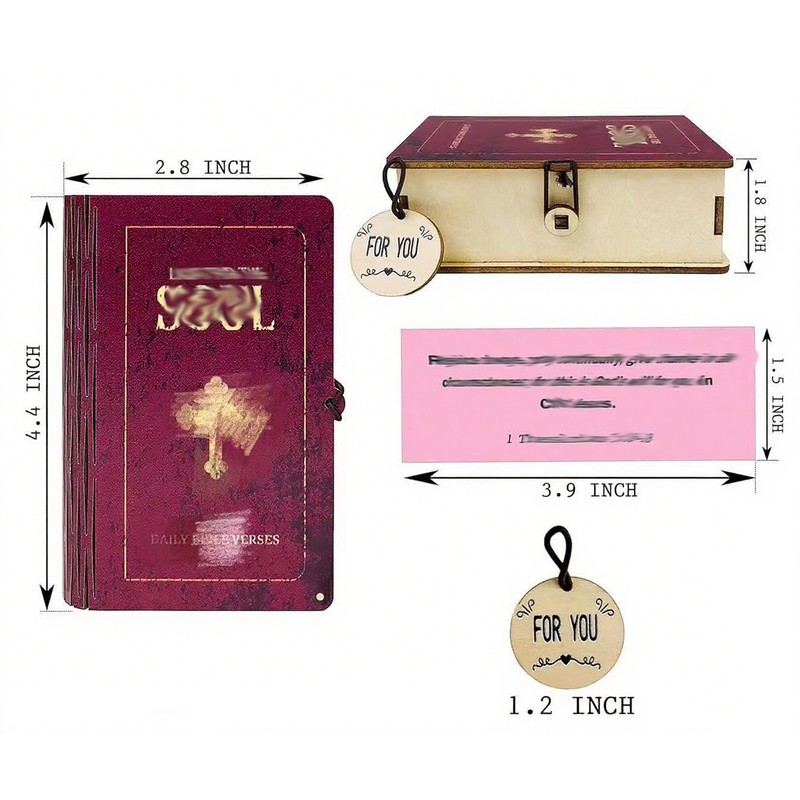 跨境新品情感祈祷卡盒手工木制便签收纳盒励志卡片盒创意礼物木盒|undefined