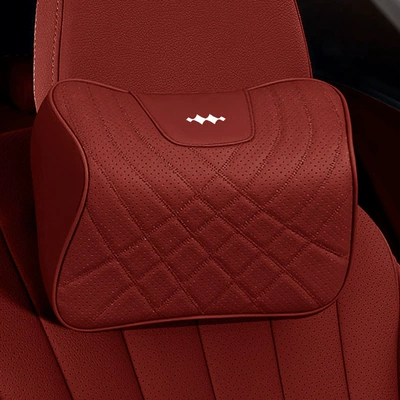 Seat Lumbar Cushion Leather | Waist support - volcano-red-neck-pillow