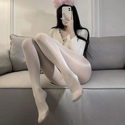 Ultra-Thin Aurora Sheer Oil Socks for Women 3D Nudist Oil-Glossy Leggings Black Stocking Flesh Color Sexy Summer Silky Men's Style