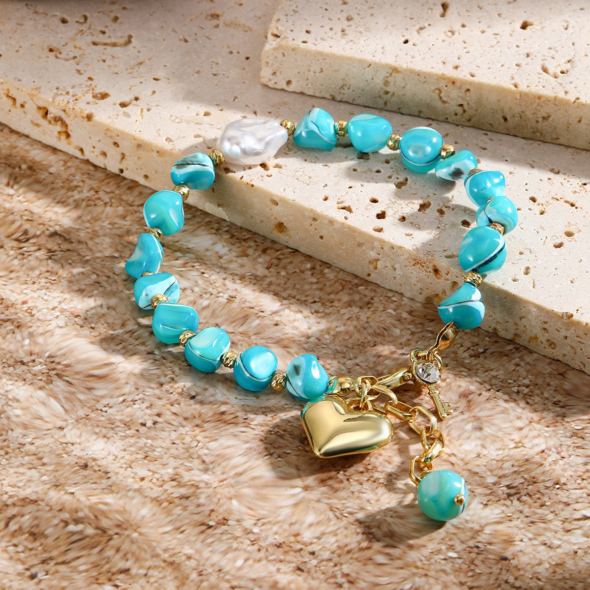 Shell Beaded Bracelet Colourful Seaside Summer Jewellery_voghion.com
