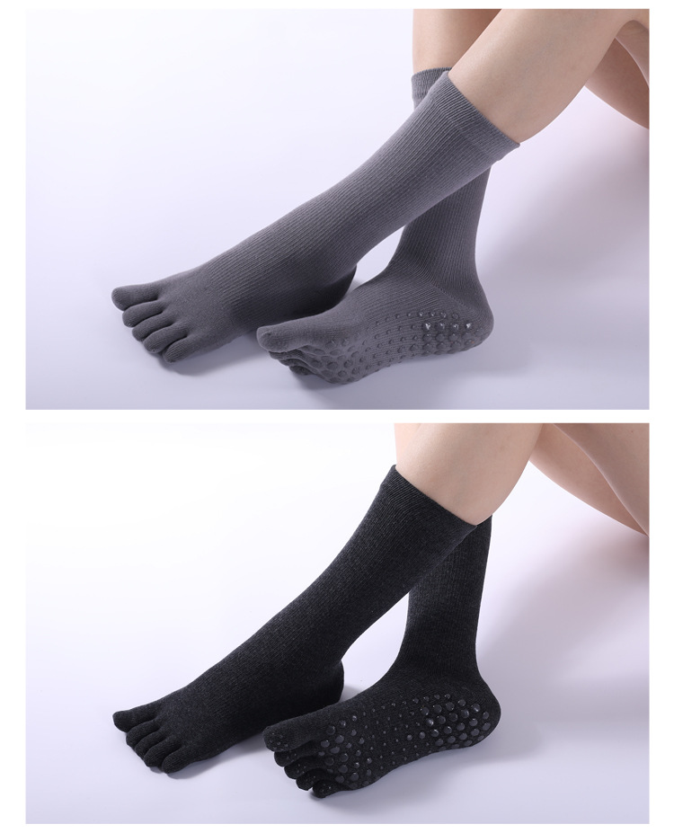 Autumn And Winter New Cross-border Long Tube Yoga Socks Five Finger Socks Professional Warm Calf Socks Sports Pilates Socks_voghion.com