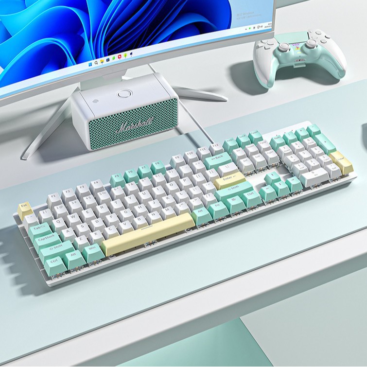 K99 eje verde juego cableado en caliente enchufable teclado mecánico eje de té de oficina externa de deportes electrónicos