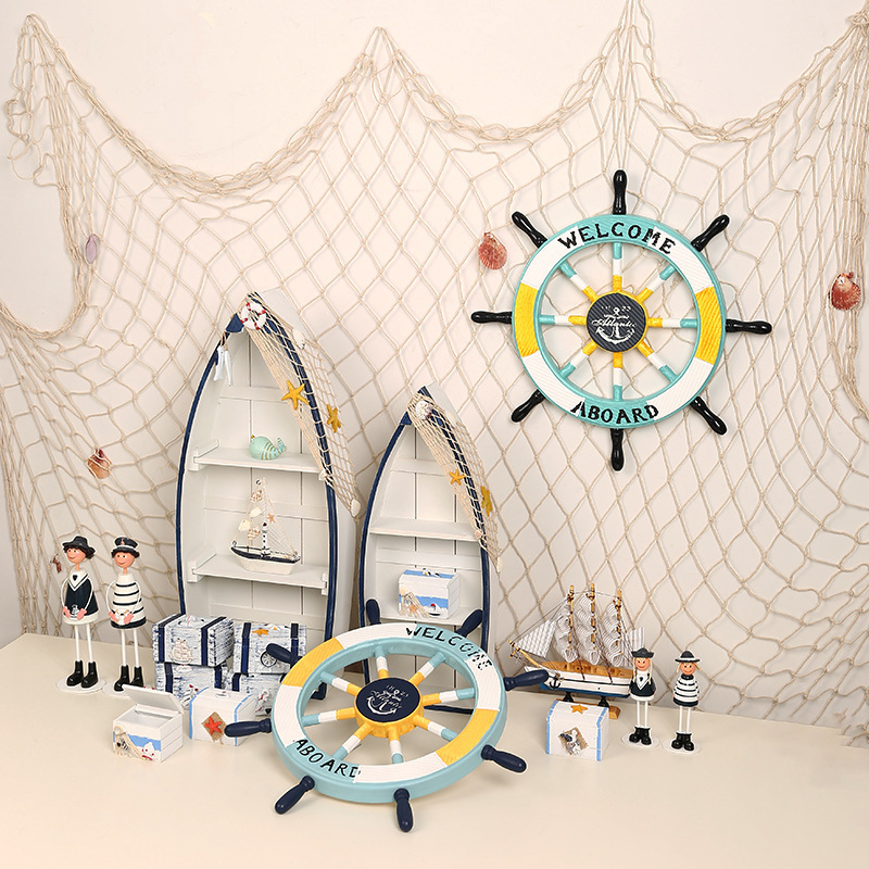 Mediterranean Cotton Thread Fishing Net Wall Hanging Kindergarten DIY Photo Wall Photography Atmosphere Props Aquarium Decorations