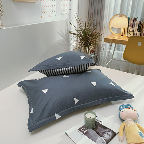 ins cotton pillowcase pure cotton pillowcase 48*74cm simple Nordic style single pillowcase one pair