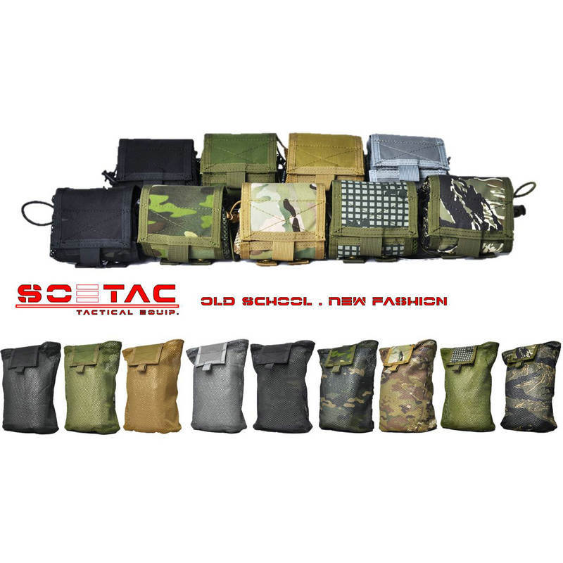 Nueva táctica Molle bolsas de reciclaje de malla plegables Cordura bolsas accesorios multifuncionales bolsas de almacenamiento al aire libre