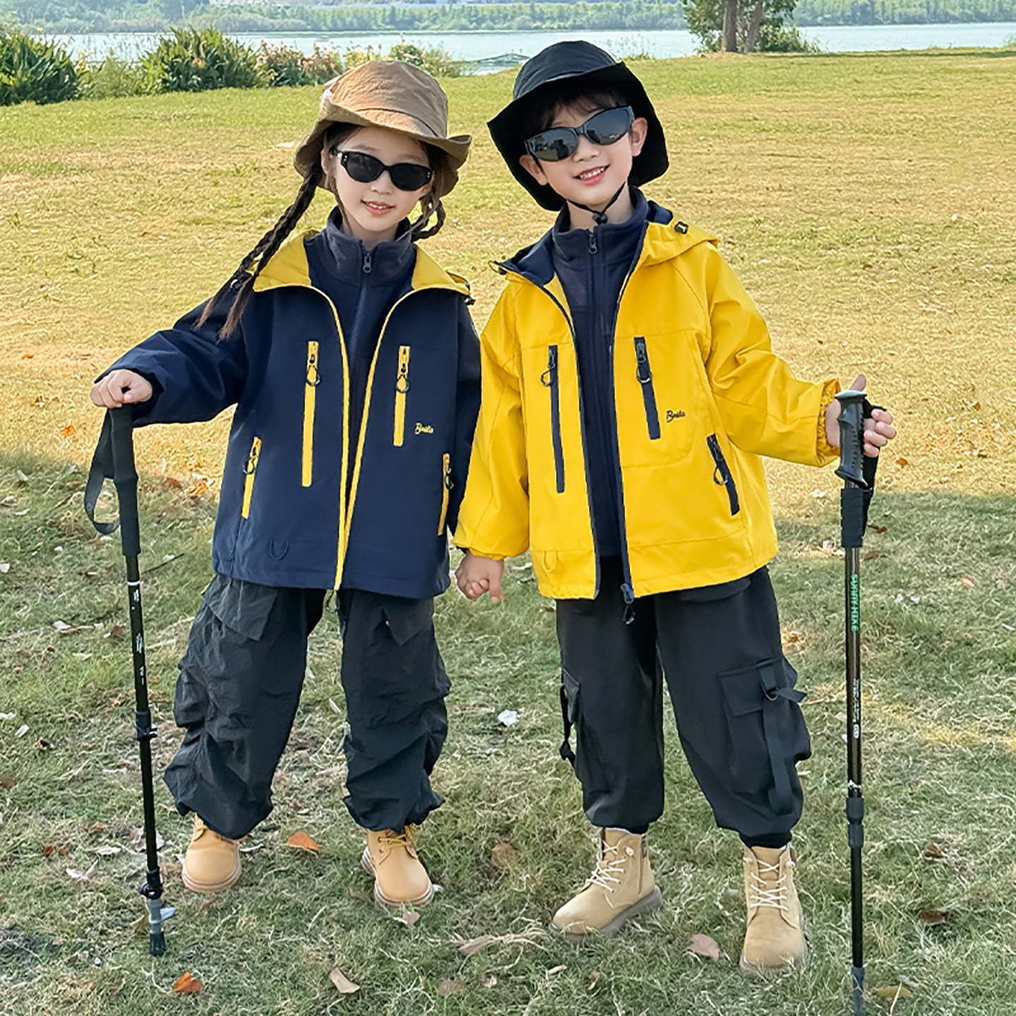 Unisex Children's Spring, Autumn, and Winter Three-In-One Jacket, Warm, Windproof, Waterproof, Breathable Two-Piece Set, Children's Spring Coat