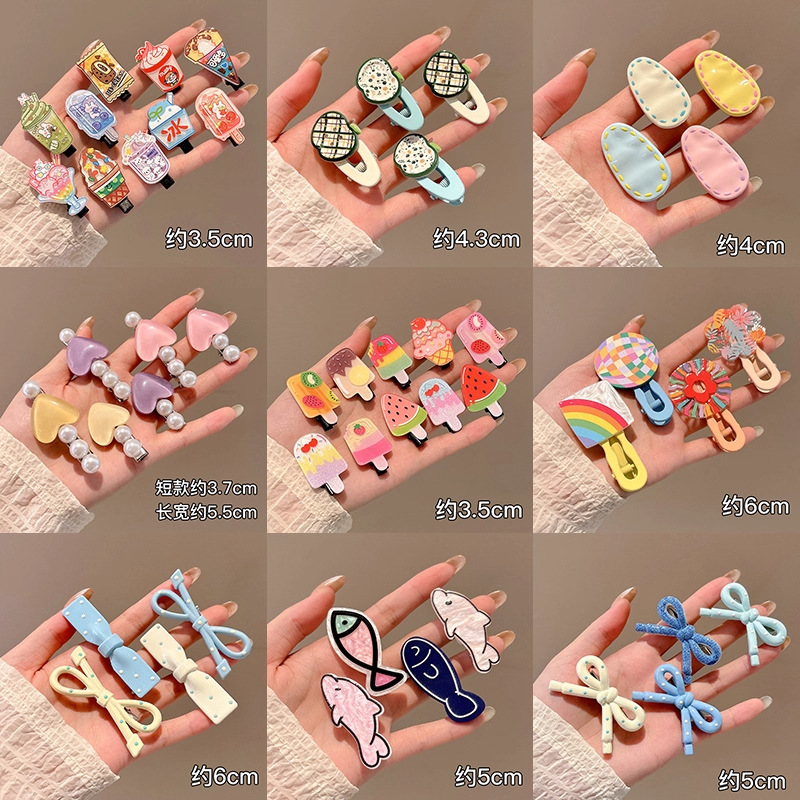 Horquilla de dopamina, clip de flequillo lateral de sensación de alto nivel femenino, tocado de horquilla de moda coreana, tocado de niña dulce de verano, tocado