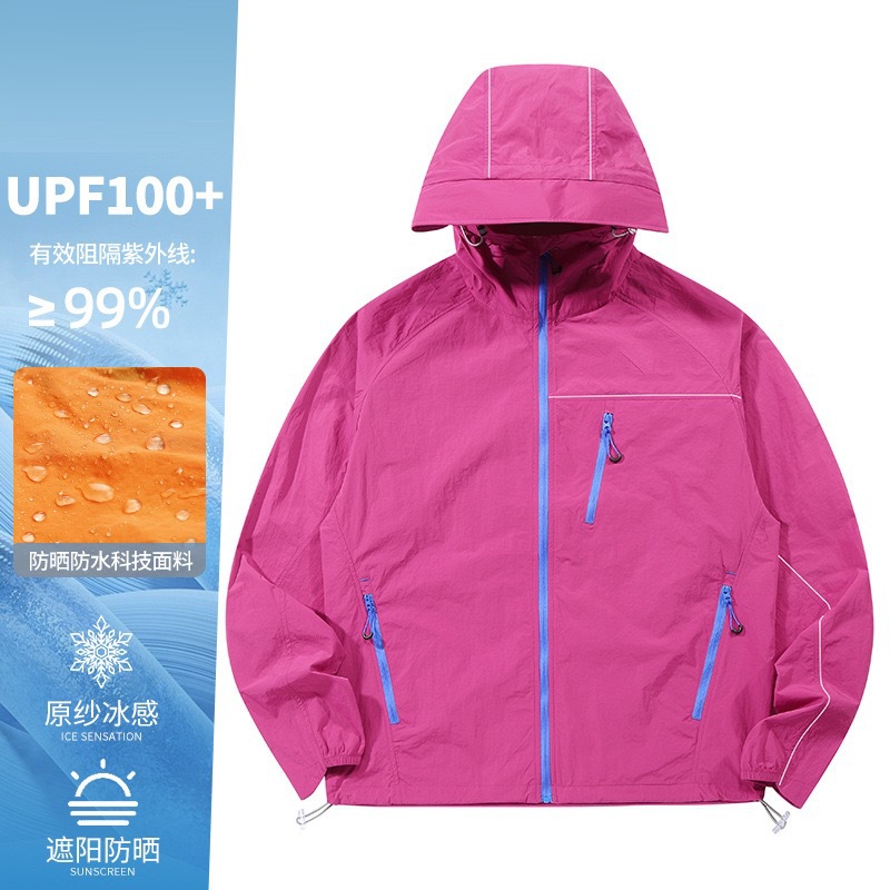 Ropa de protección solar ligera de lluvia de montaña vacía Ropa de protección solar con capucha impermeable al aire libre fresca para mujeres Ropa de piel resistente a los rayos UV para hombres