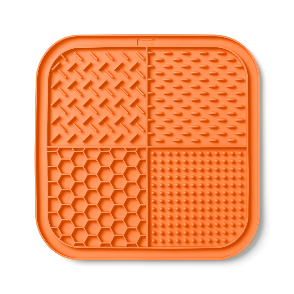 Nueva ventosa grande, silicona para mascotas, tazón de comida lenta, plato de comida, color caramelo, plato de lamer para perros y gatos, almohadilla de alimentación, tazón de comida lenta, anti-asfixia