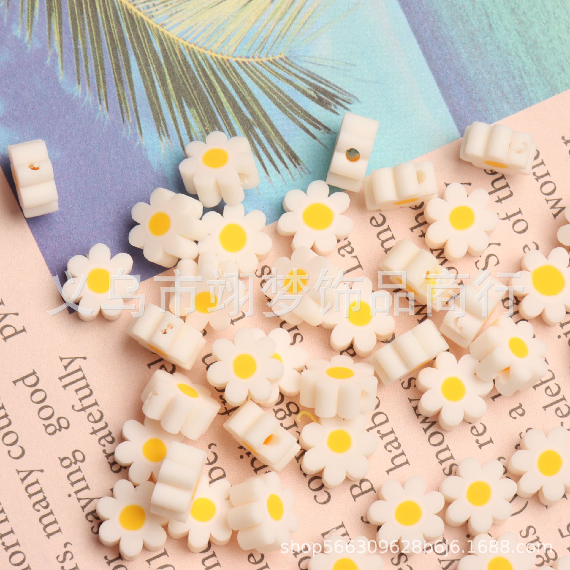 New Small Fresh Soft Pottery Daisy Flower Beads Handmade DIY Headdress Earrings Bracelet Necklace Jewelry Accessories