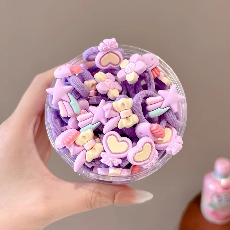 Niñas de dibujos animados coloridos correa de goma no lesionar cabello de cabello de niñas cabello de cabello de cabello lindo cabello de cola de caballo tocado