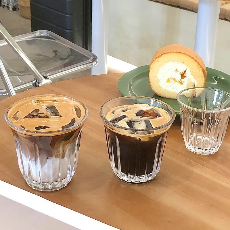 Dirtyコーヒーカップアメリカマカオ白氷ラテカップ冷杯古典レトロ200mlガラスカップins風|undefined