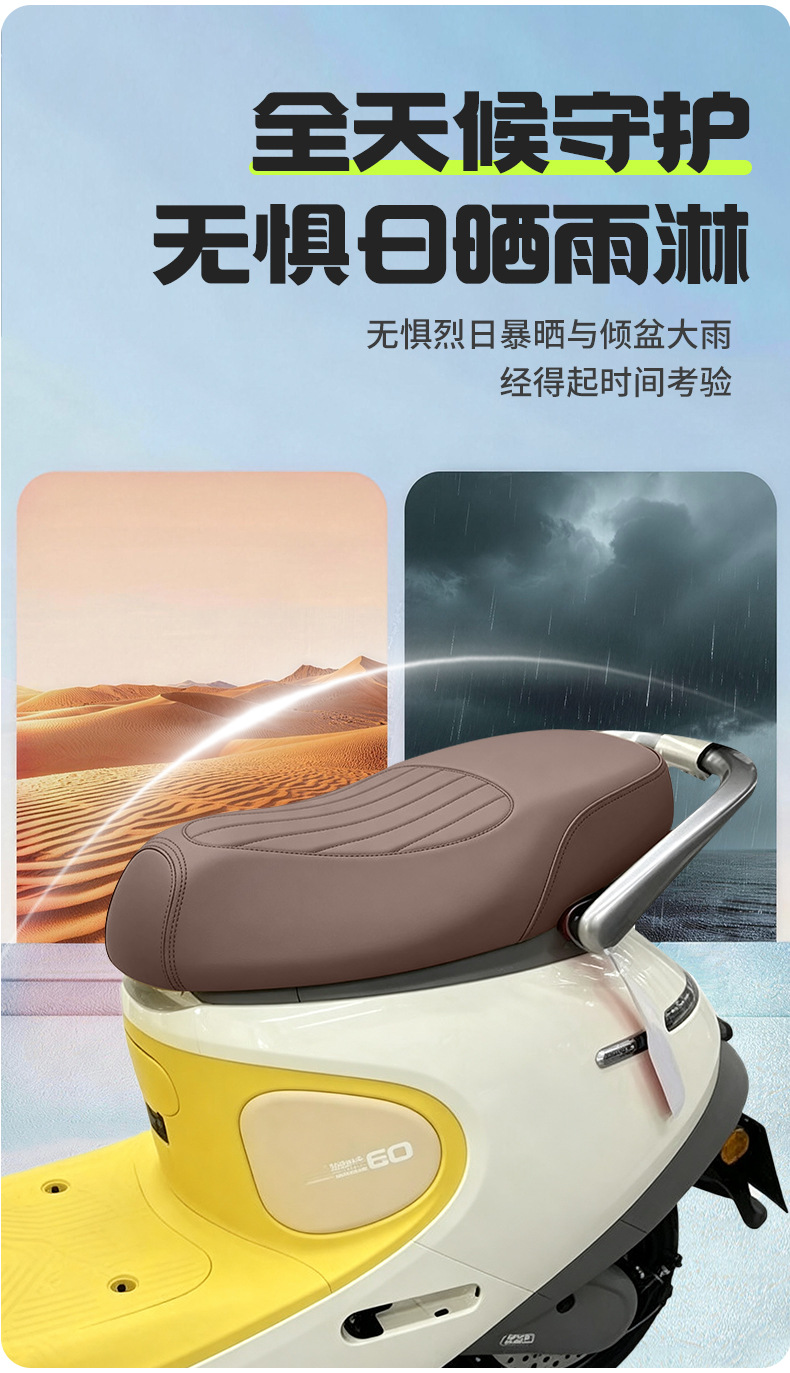 No. 9 Electric Scooter Seat Cover Q380C/Q385C Special Thickened Leather Waterproof and Anti-Slip No. 9 Electric Motorcycle Seat Cover New