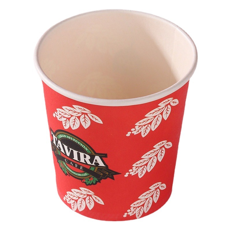 4 oz Drinking Cup Office Commercial Disposable Paper Cup Milk Tea Coffee Tasting Cup Household Double Layer Paper Cup with Lid