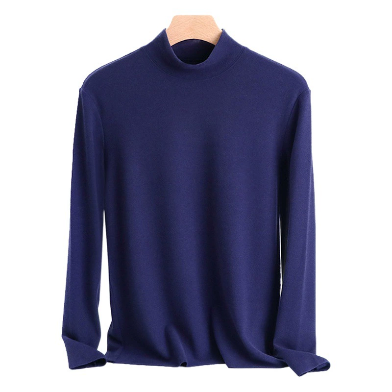 Мужская термофутболка с воротником-стойкой, осенне-зимняя, антибактериальная, на флисовой подкладке, утолщенная, класс А, для носки на выход, бесшовная, теплая.