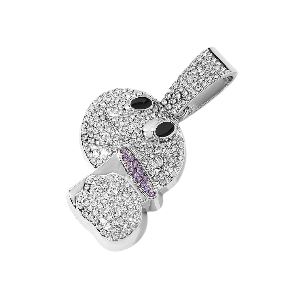 Hip-hop colgante de tenis tendencia callejera colgante de diamantes para hombres personales interesantes tazas de vino sonrientes colgante cadena