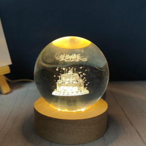 Fábrica al por mayor bola de cristal luminosa Vía Láctea decoración del hogar 3D láser talla interior creativo pequeño regalo logo