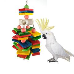 Parrot Chewing Toy Wooden Parrot Toy Bird Toy Parrot Colored Wooden Blocks Chewing Toy Amazon