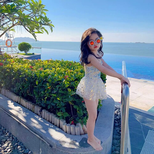 Swimsuit for women, children's mermaid princess dress swimsuit for hot spring cute one-piece baby swimsuit for big children and girls