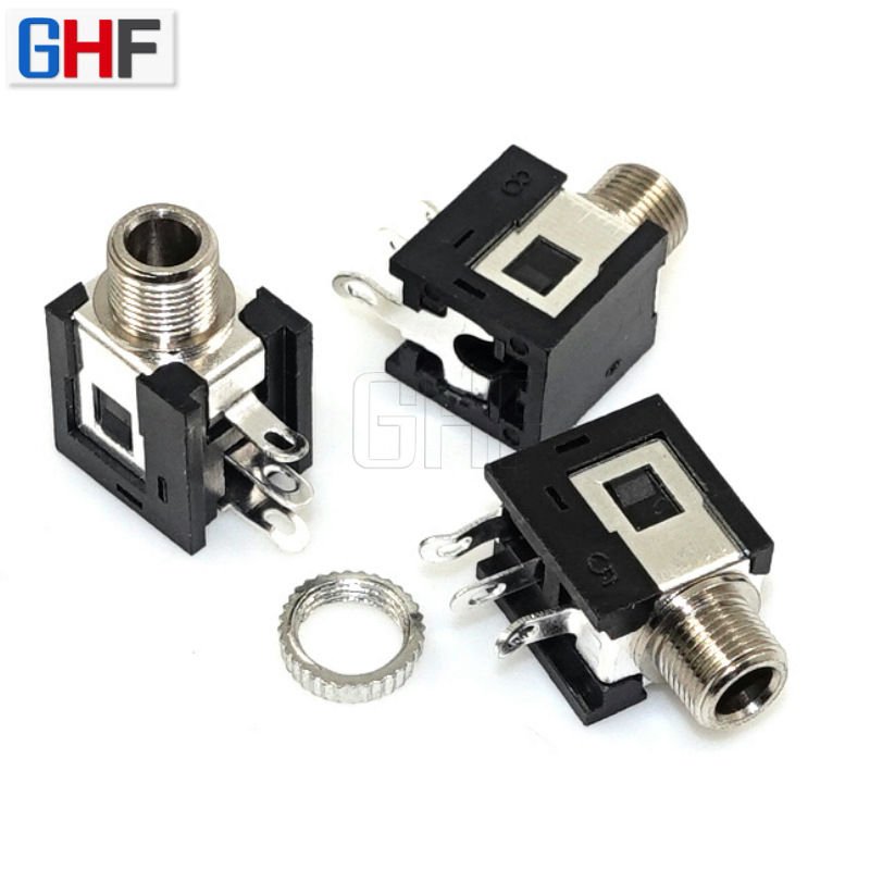 供应3.5MM耳机插座 PJ-376M金属头音频插座 带螺丝3.5耳机插座